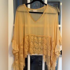 Free People Dance with me Sheer Poncho